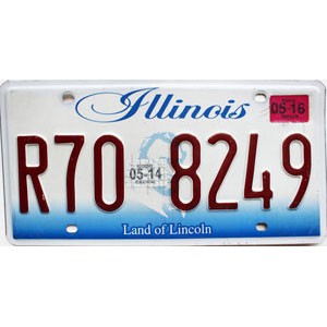 2016 Illinois License Plate #R708249