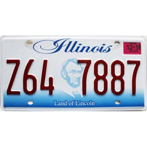2016 Illinois License Plate #Z647887