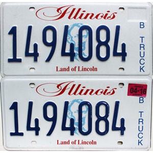 2016 Illinois Truck License Plates Pair #1494084