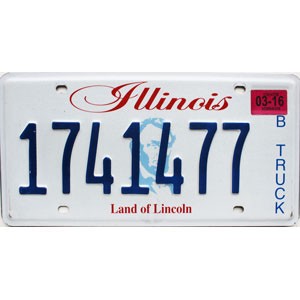 2016 Illinois Truck License Plate #1741477