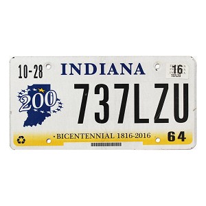 2016 Indiana License Plate #737LZU