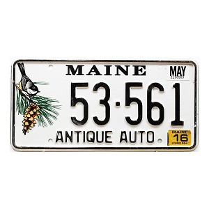 2016 Maine Antique License Plate #53561