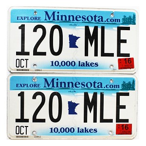 2016 Minnesota License Plates Pair #120MLE