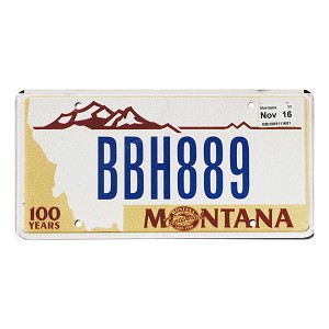 2016 Montana Centennial License Plate #BBH889