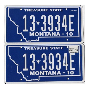 2016 Montana License Plates Pair #133934E