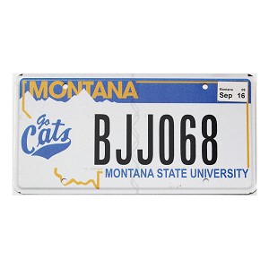 2016 Montana State University License Plate #BJJ068