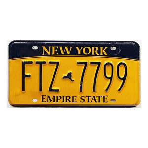 2016 New York License Plate #FTZ7799
