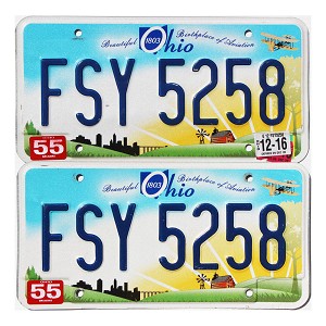 2016 Ohio License Plates Pair #FSY5258