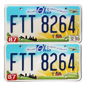 2016 Ohio License Plates Pair #FTT8264