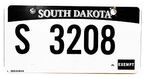 2016 South Dakota State License Plate #3208