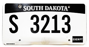 2016 South Dakota State License Plate #3213
