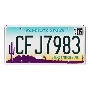 2017 Arizona License Plate #CFJ7983