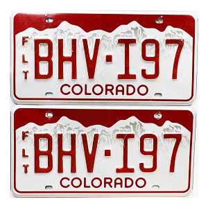 2017 Colorado Fleet License Plates Pair #BHVI97