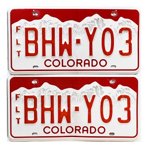 2017 Colorado Fleet License Plates Pair #BHWY03