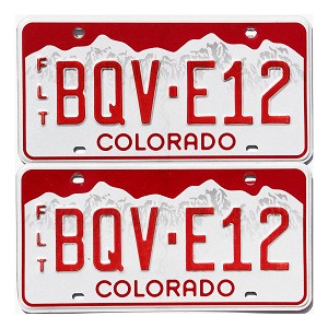 2017 Colorado Fleet License Plates Pair #BQVE12