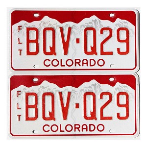 2017 Colorado Fleet License Plates Pair #BQVQ29
