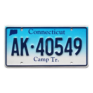 2017 Connecticut Camp Trailer License Plate #AK40549