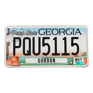 2017 Georgia License Plate #PQU5115