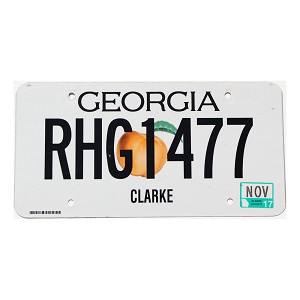 2017 Georgia License Plate #RHG1477