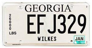 2017 Georgia Truck License Plate #EFJ329