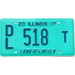 2017 Illinois Dealer License Plate #518T