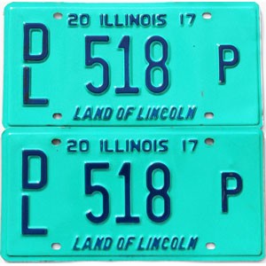2017 Illinois Dealer License Plates Pair #518P
