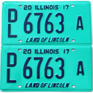 2017 Illinois Dealer License Plates Pair #6763A