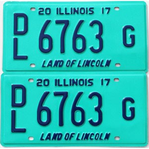 2017 Illinois Dealer License Plates Pair #6763G