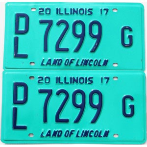 2017 Illinois Dealer License Plates Pair #7299G