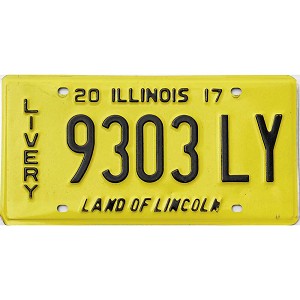 2017 Illinois Livery License Plate #9303