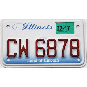 2017 Illinois Motorcycle License Plate #CW6878