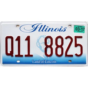 2017 Illinois License Plate #Q118825