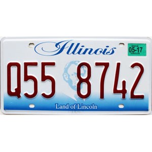 2017 Illinois License Plate #Q558742