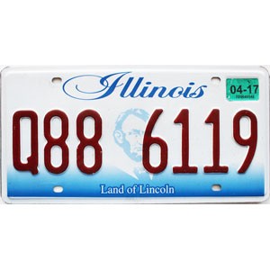 2017 Illinois License Plate #Q886119