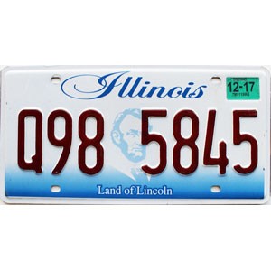 2017 Illinois License Plate #Q985845