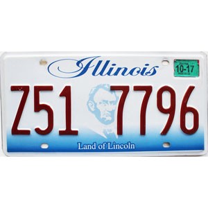 2017 Illinois License Plate #Z517796