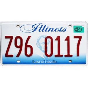 2017 Illinois License Plate #Z190117
