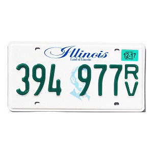 2017 Illinois RV License Plate #394977