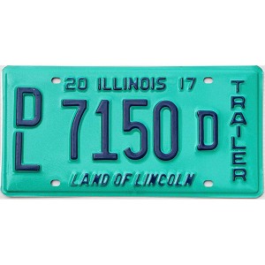 2017 Illinois Trailer Dealer License Plate #7150D