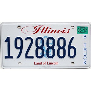2017 Illinois Truck License Plate #1928886