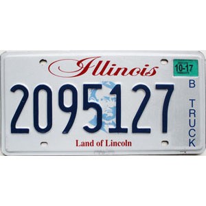 2017 Illinois Truck License Plate #2095127
