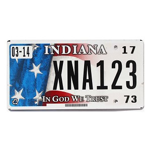 2017 Indiana License Plate #XNA123