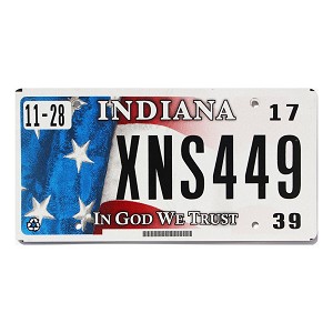 2017 Indiana License Plate #XNS449