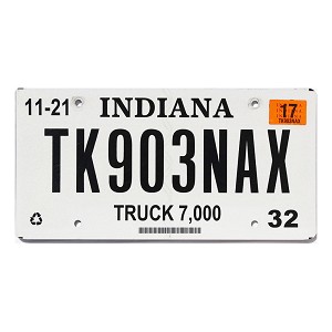 2017 Indiana Truck License Plate #903NAX