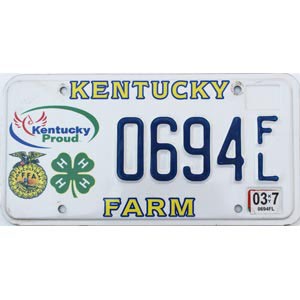 2017 Kentucky 4H License Plate #0694FL