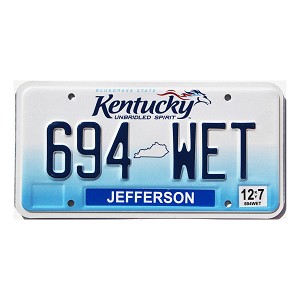2017 Kentucky License Plate #694WET