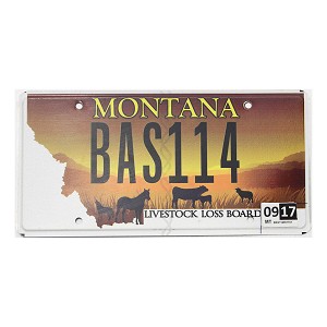 2017 Montana Livestock License Plate #BAS114
