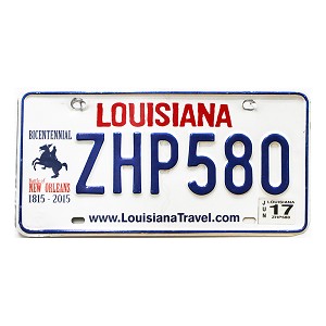 2017 Louisiana Battle of New Orleans Bicentennial License Plate #ZHP580