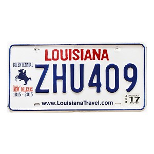 2017 Louisiana Battle of New Orleans Bicentennial License Plate #ZHU409