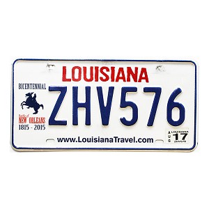 2017 Louisiana Battle of New Orleans Bicentennial License Plate #ZHV576